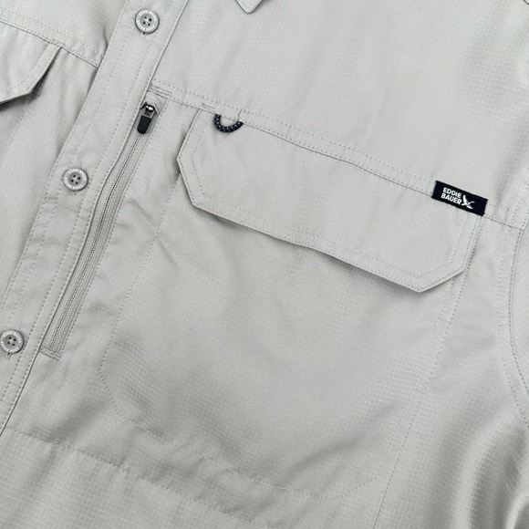 Eddie Bauer Mens Size XXL Gray Short Sleeve Tech Shirt Zip Pockets Outdoor ~ NWT - Picture 8 of 12